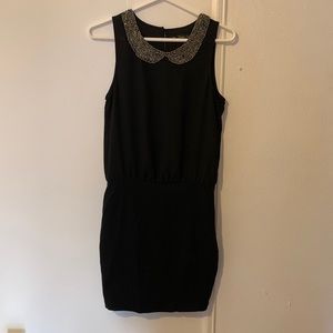 Zara Black Peter Pan Collar Mini Dress